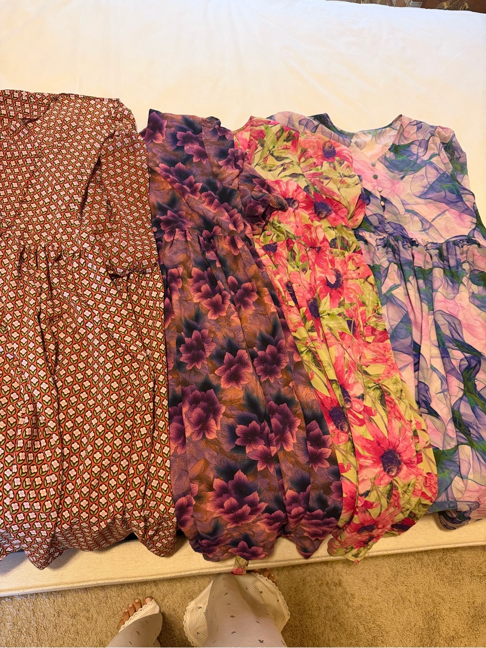 Mulberry Floral Print Purple and Pink Dress